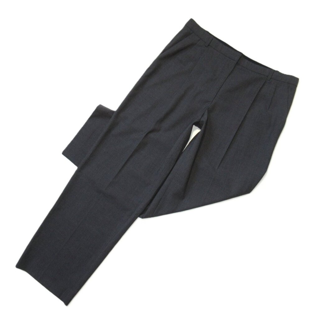 NWT Theory Double Pleat Suit Trouser in Charcoal Melange Traceable Wool Pants 12